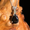 Black Tourmaline & Moldavite Necklace Sterling #6181-Moldavite Life