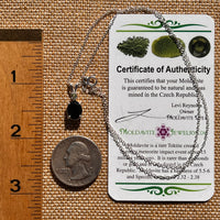 Black Tourmaline & Moldavite Necklace Sterling #7845-Moldavite Life