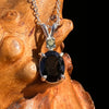 Black Tourmaline & Moldavite Necklace Sterling #7845-Moldavite Life