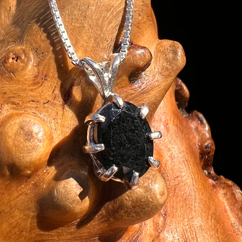Black Tourmaline Pendant Sterling #7901-Moldavite Life