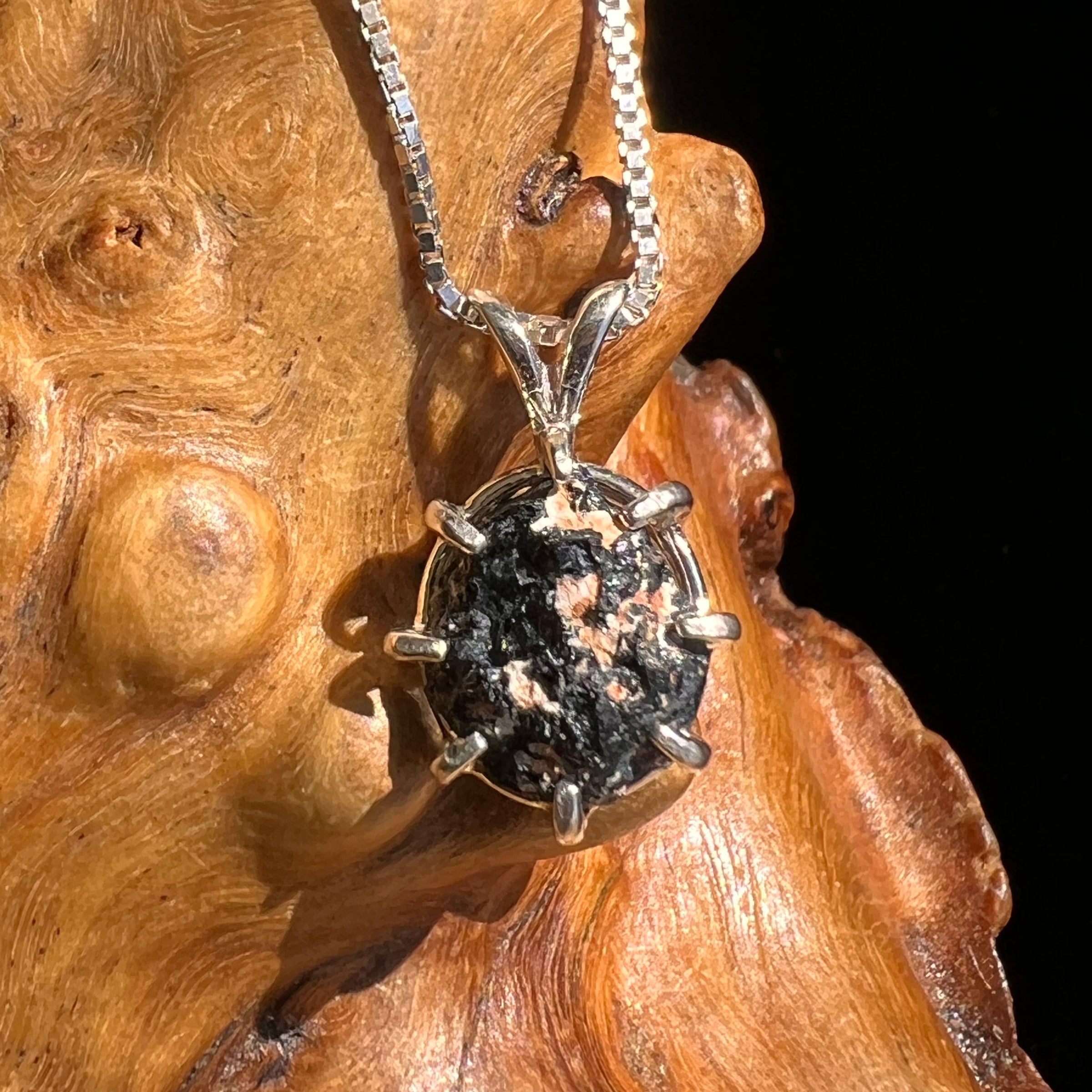 Black Tourmaline Pendant Sterling Silver #5134-Moldavite Life