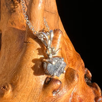 Blue Apatite & Moldavite Necklace Sterling #5985-Moldavite Life