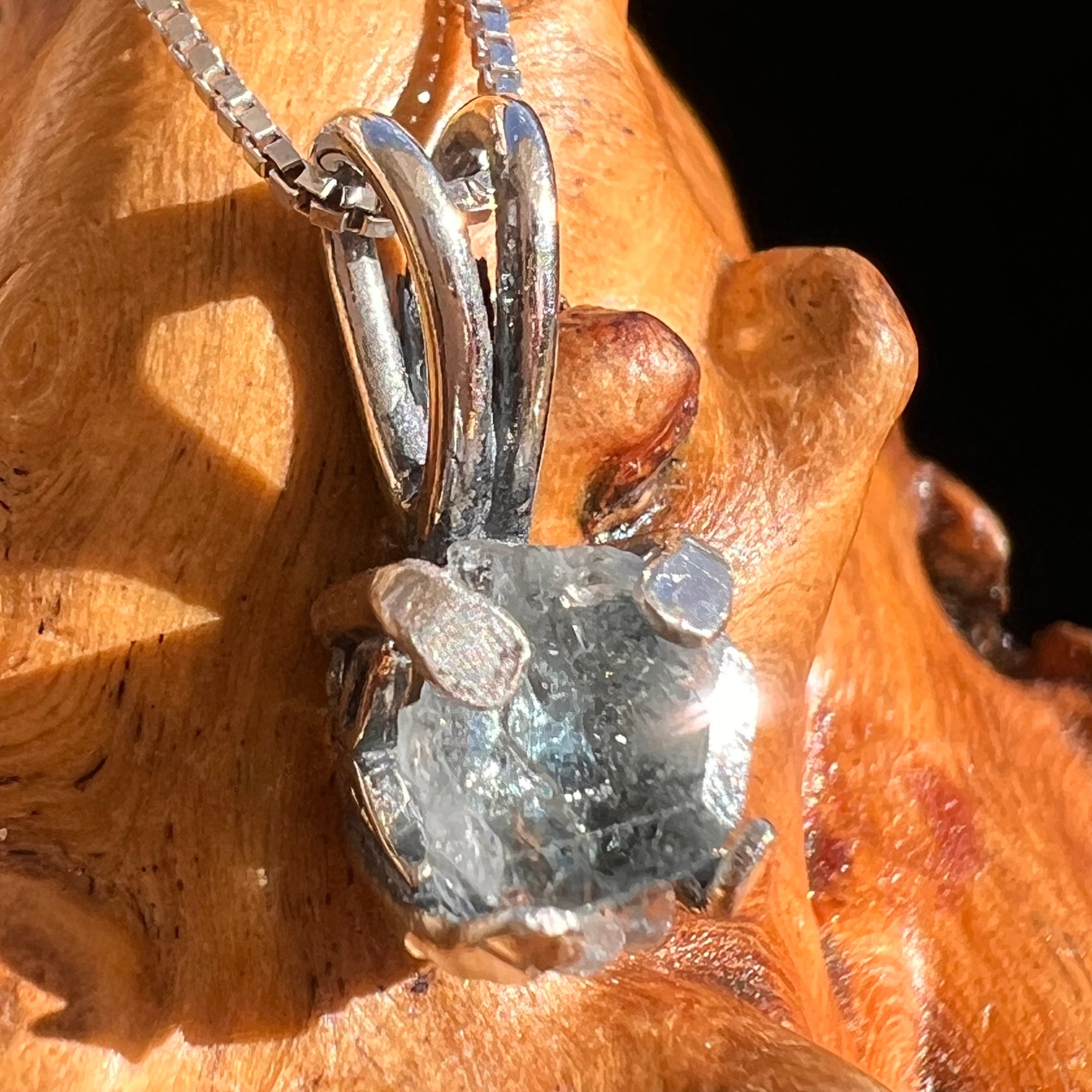 Blue Apatite Necklace Sterling Silver #5958-Moldavite Life