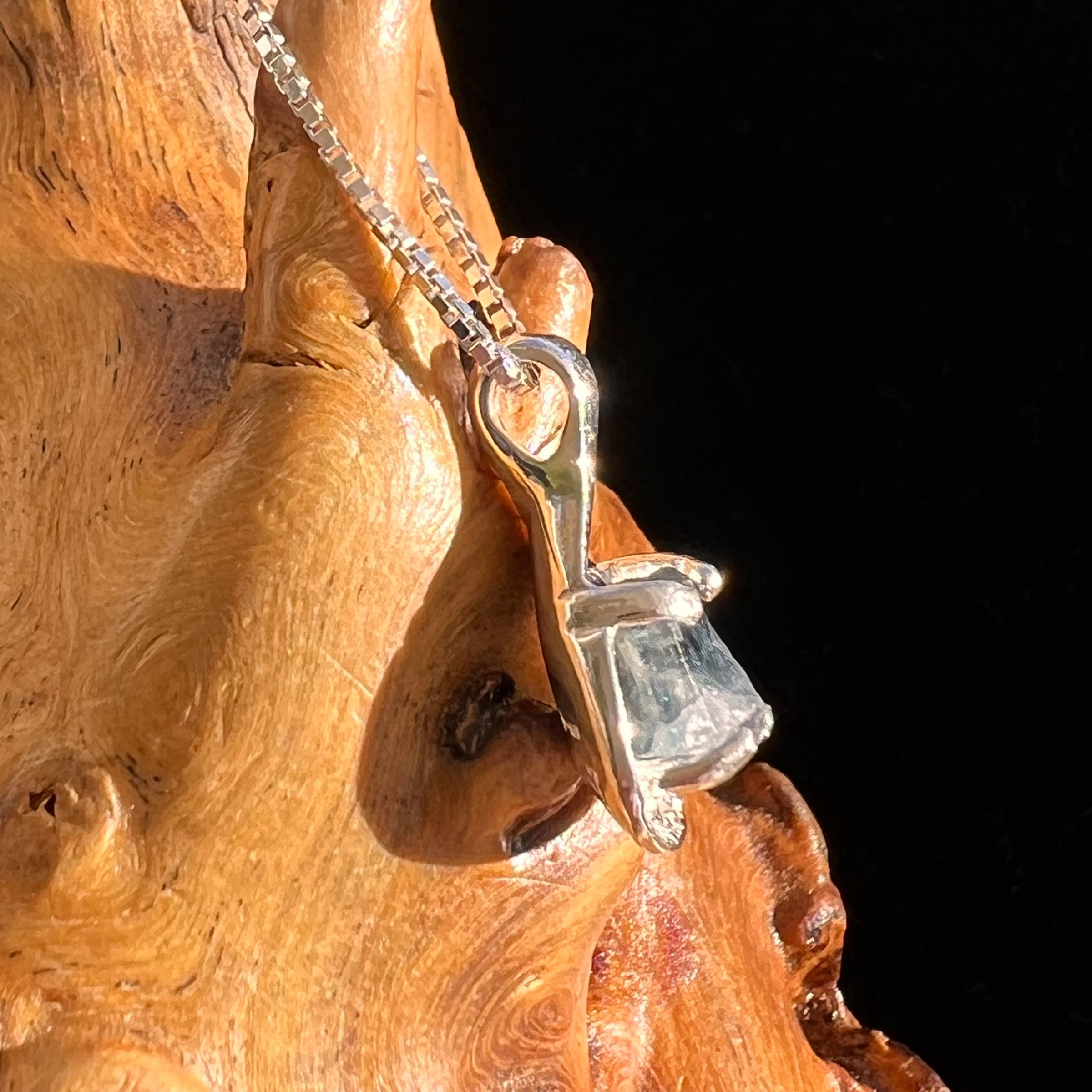 Blue Apatite Necklace Sterling Silver #5959-Moldavite Life