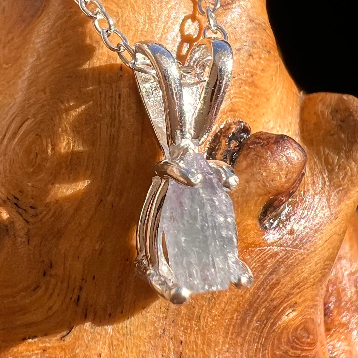 Blue Apatite Necklace Sterling Silver #5964-Moldavite Life