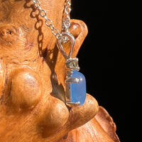 Blue Chalcedony & Moldavite Necklace Sterling Silver #8685-Moldavite Life