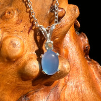 Blue Chalcedony & Moldavite Necklace Sterling Silver #8685-Moldavite Life