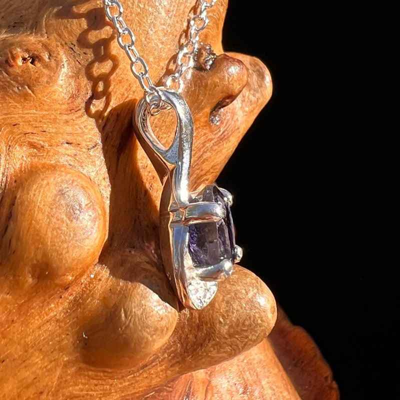 Blue Iolite Drop Necklace Sterling Silver #7774-Moldavite Life