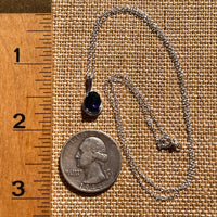 Blue Iolite Drop Necklace Sterling Silver #7775-Moldavite Life
