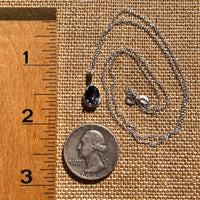 Blue Iolite Drop Necklace Sterling Silver #7776-Moldavite Life