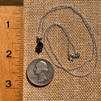 Blue Iolite Drop Necklace Sterling Silver #7777-Moldavite Life