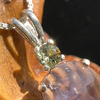 Blue Iolite & Moldavite Necklace Sterling Silver #2676-Moldavite Life