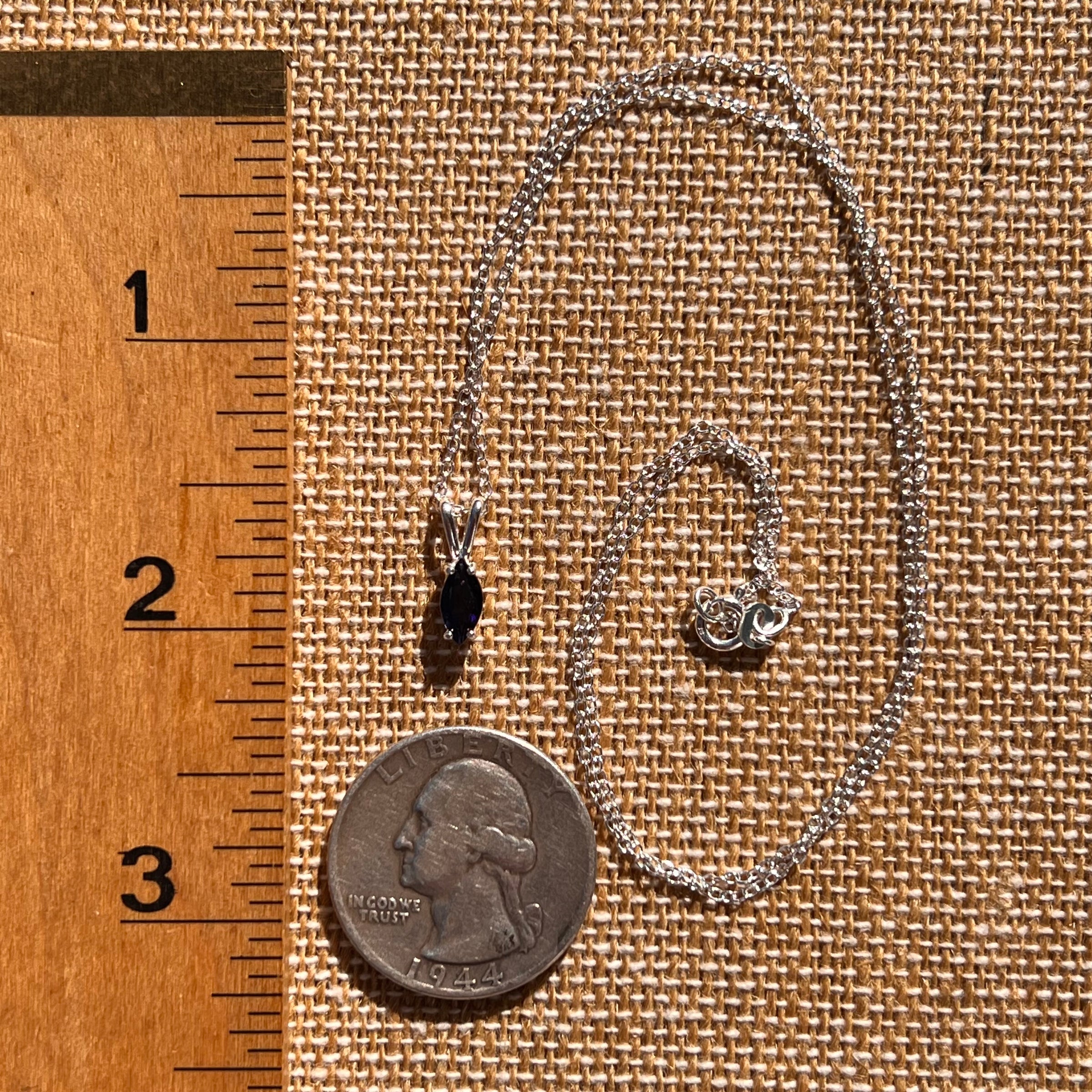 Blue Iolite Necklace Sterling Silver #7773-Moldavite Life