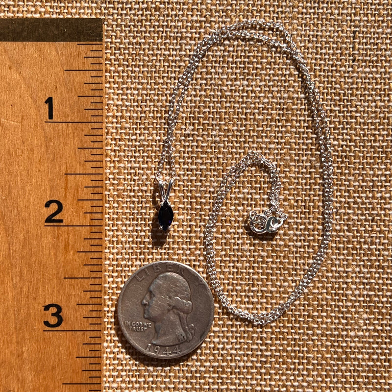 Blue Iolite Necklace Sterling Silver #7773-Moldavite Life