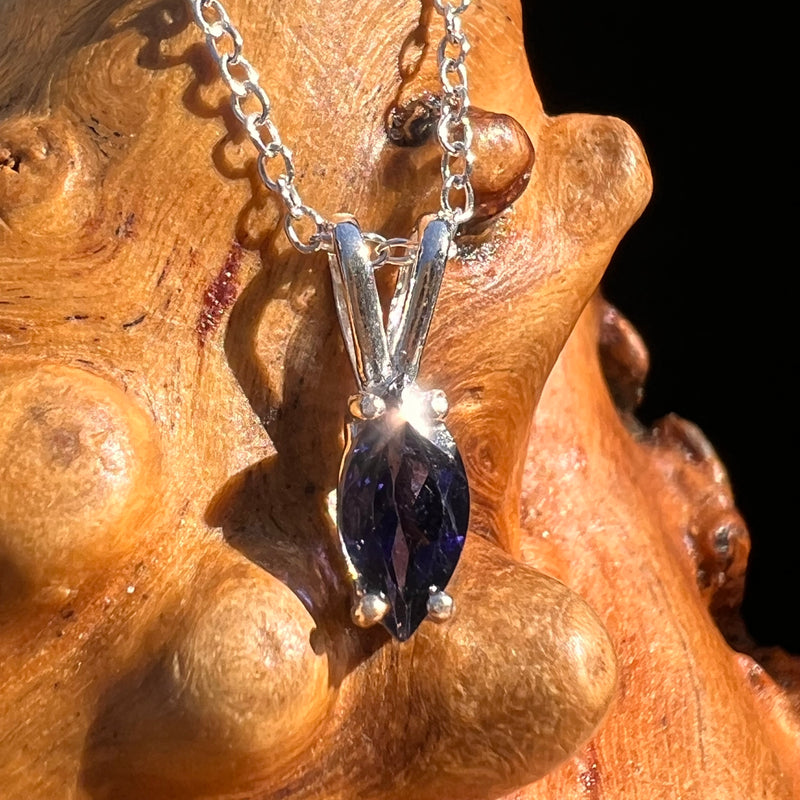 Blue Iolite Necklace Sterling Silver #7773-Moldavite Life