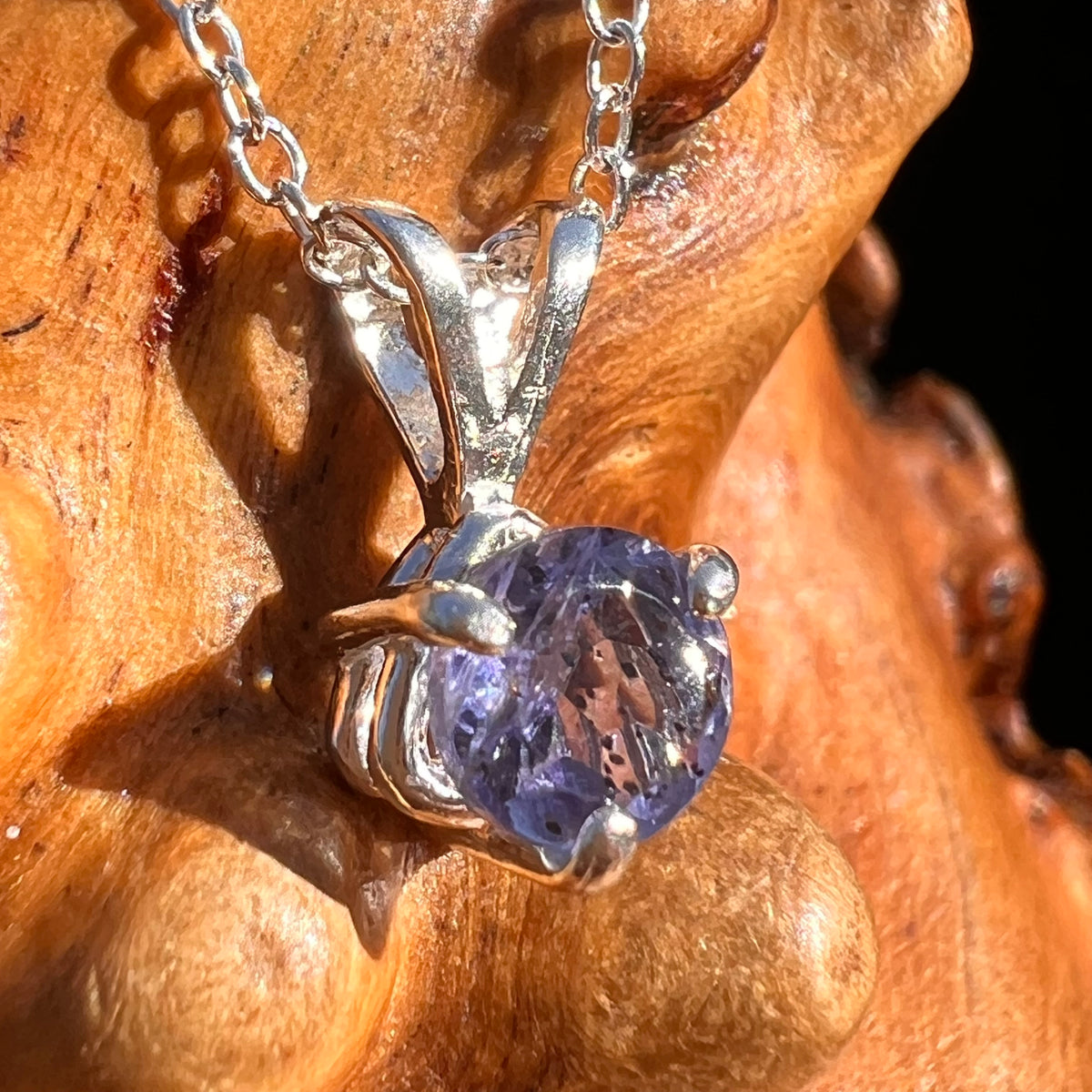 Blue Iolite Necklace Sterling Silver #7780-Moldavite Life