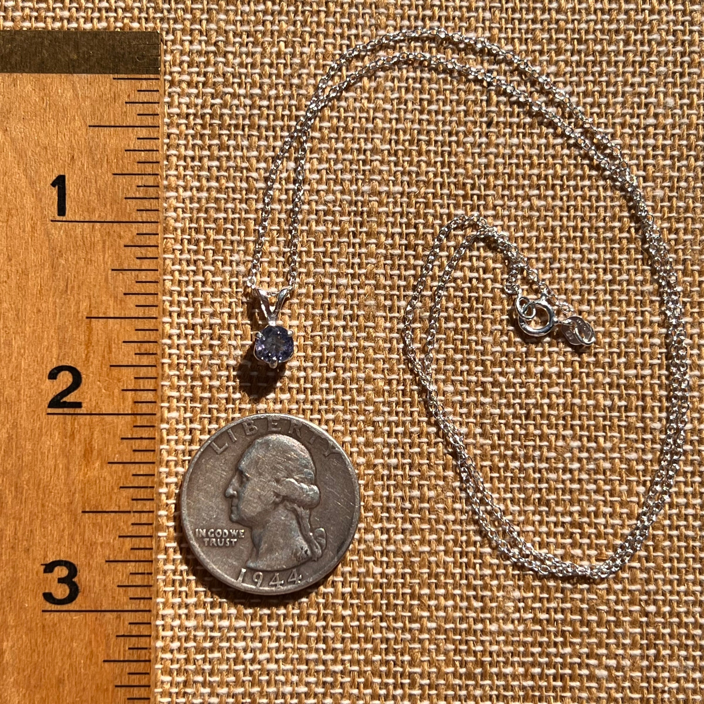 Blue Iolite Necklace Sterling Silver #7780-Moldavite Life