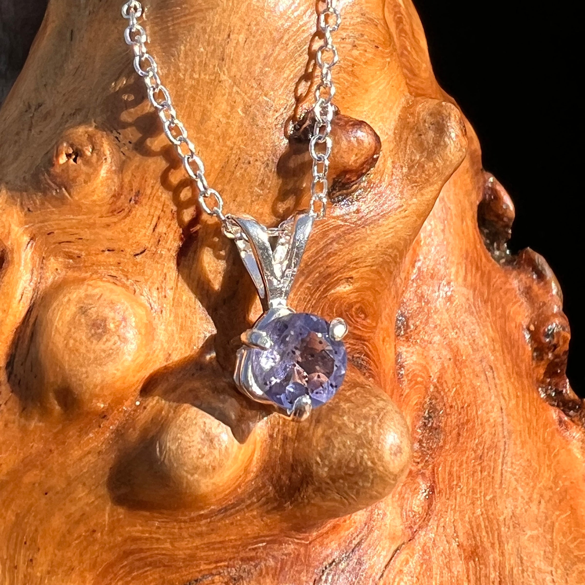 Blue Iolite Necklace Sterling Silver #7780-Moldavite Life