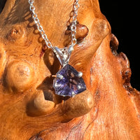 Blue Iolite Trillion Necklace Sterling Silver #7778-Moldavite Life