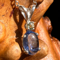 Blue Kyanite & Moldavite Necklace Sterling Silver #8686-Moldavite Life