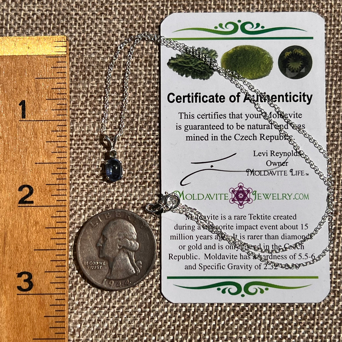 Blue Kyanite & Moldavite Necklace Sterling Silver #8686-Moldavite Life