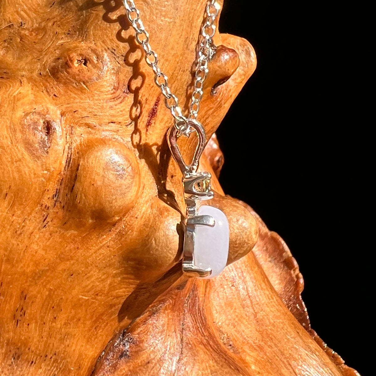 Blue Lace Agate & Moldavite Necklace Sterling Silver #8689-Moldavite Life