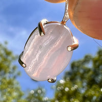 Blue Lace Agate Necklace Sterling SIlver #8416-Moldavite Life