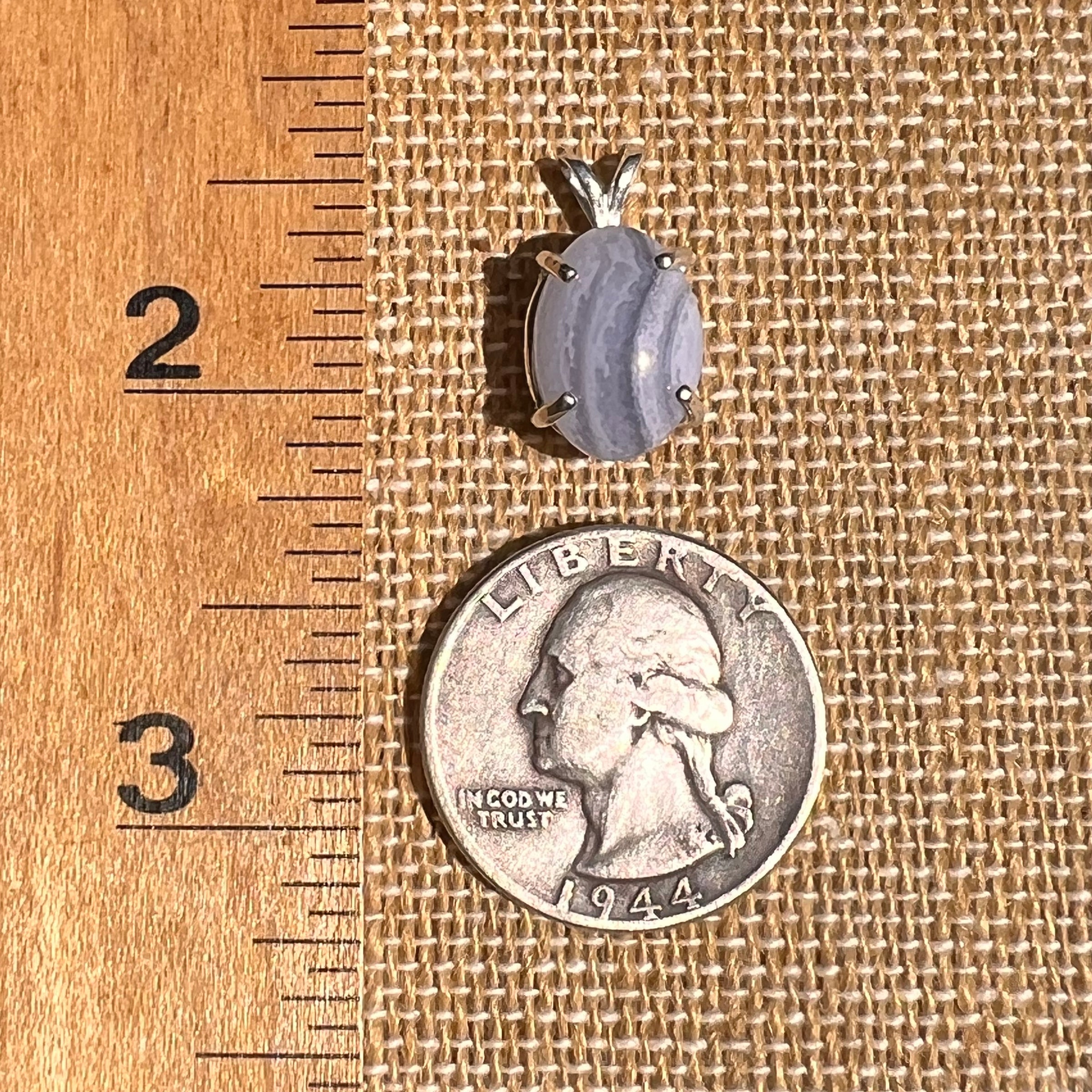 Blue Lace Agate Pendant Sterling SIlver #8417-Moldavite Life
