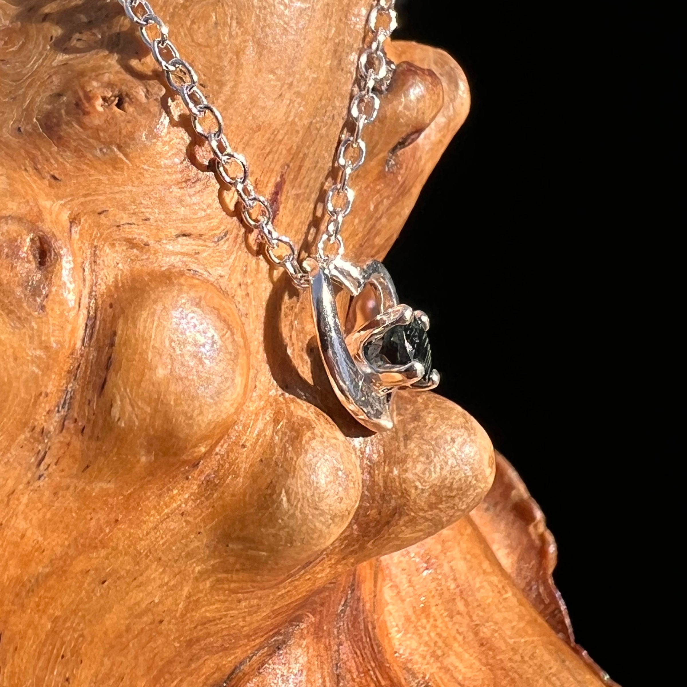 Blue Sapphire Heart Necklace Sterling Silver #8203-A-Moldavite Life