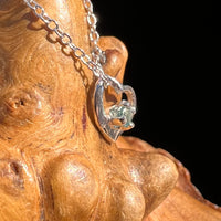 Blue Tourmaline Heart Necklace Sterling Silver #8204-Moldavite Life