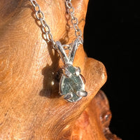 Blue Tourmaline Inicolite Necklace Sterling Silver #5057-Moldavite Life
