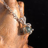 Blue Tourmaline Inicolite Necklace Sterling Silver #5059-Moldavite Life