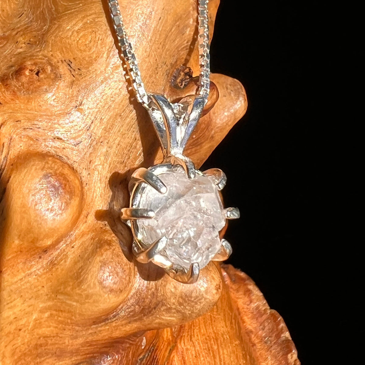 Brazilian Phenacite Crystal Necklace Sterling #5658-Moldavite Life
