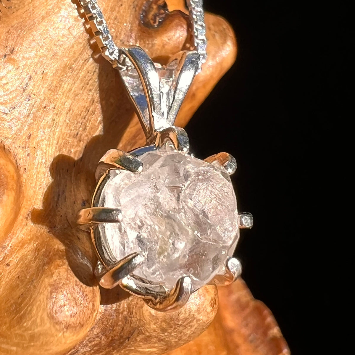 Brazilian Phenacite Crystal Necklace Sterling #5659-Moldavite Life