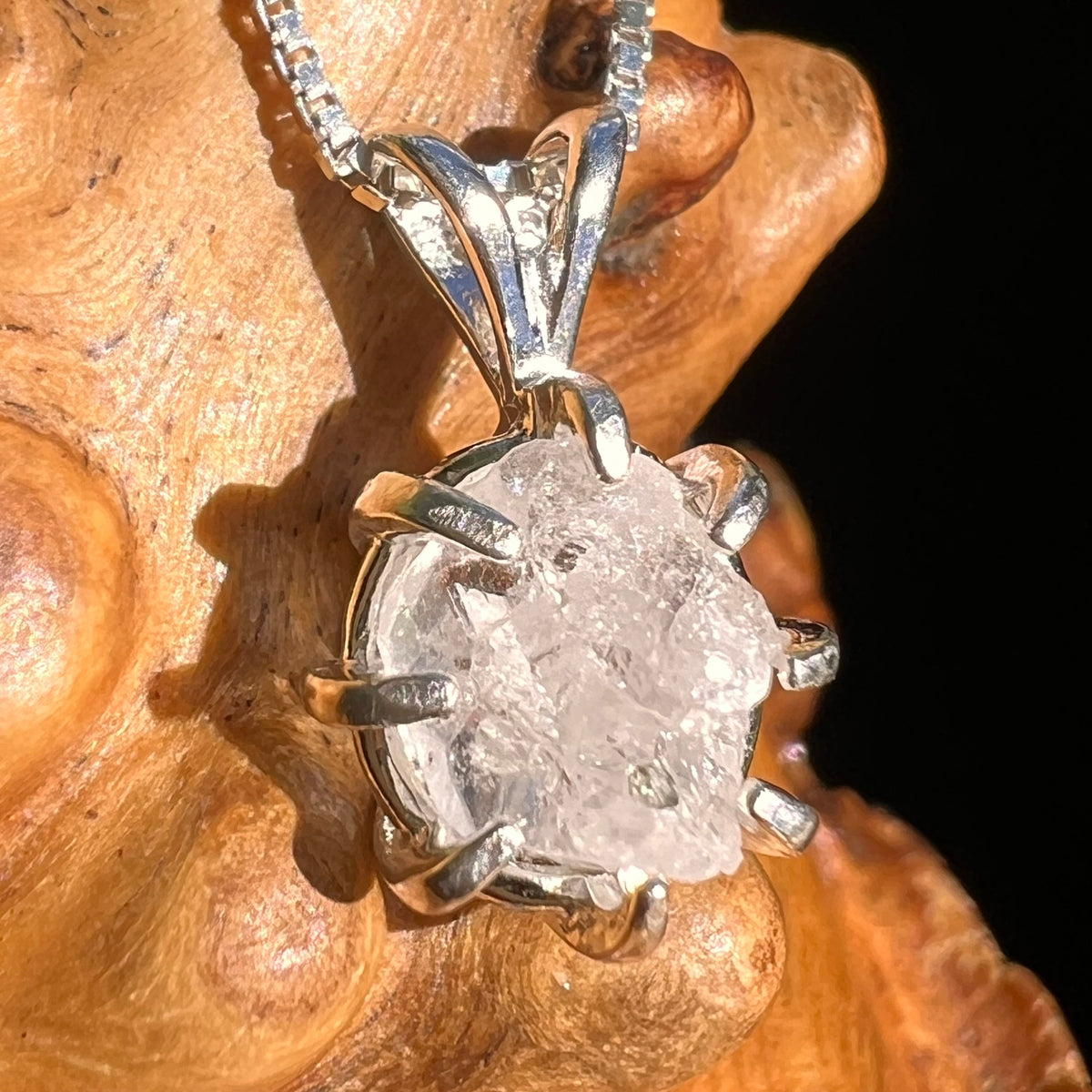 Brazilian Phenacite Crystal Necklace Sterling #5660-Moldavite Life