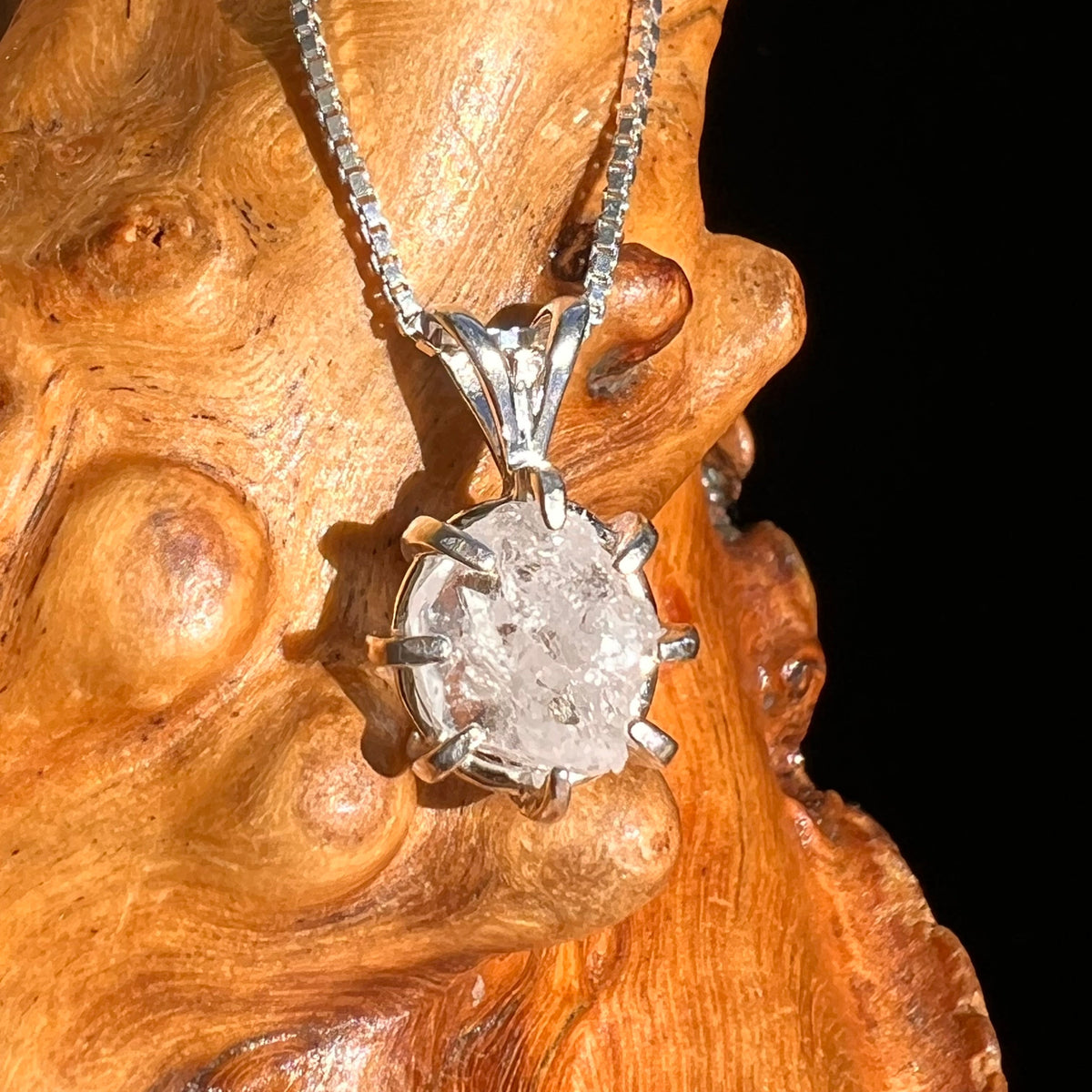 Brazilian Phenacite Crystal Necklace Sterling #5660-Moldavite Life