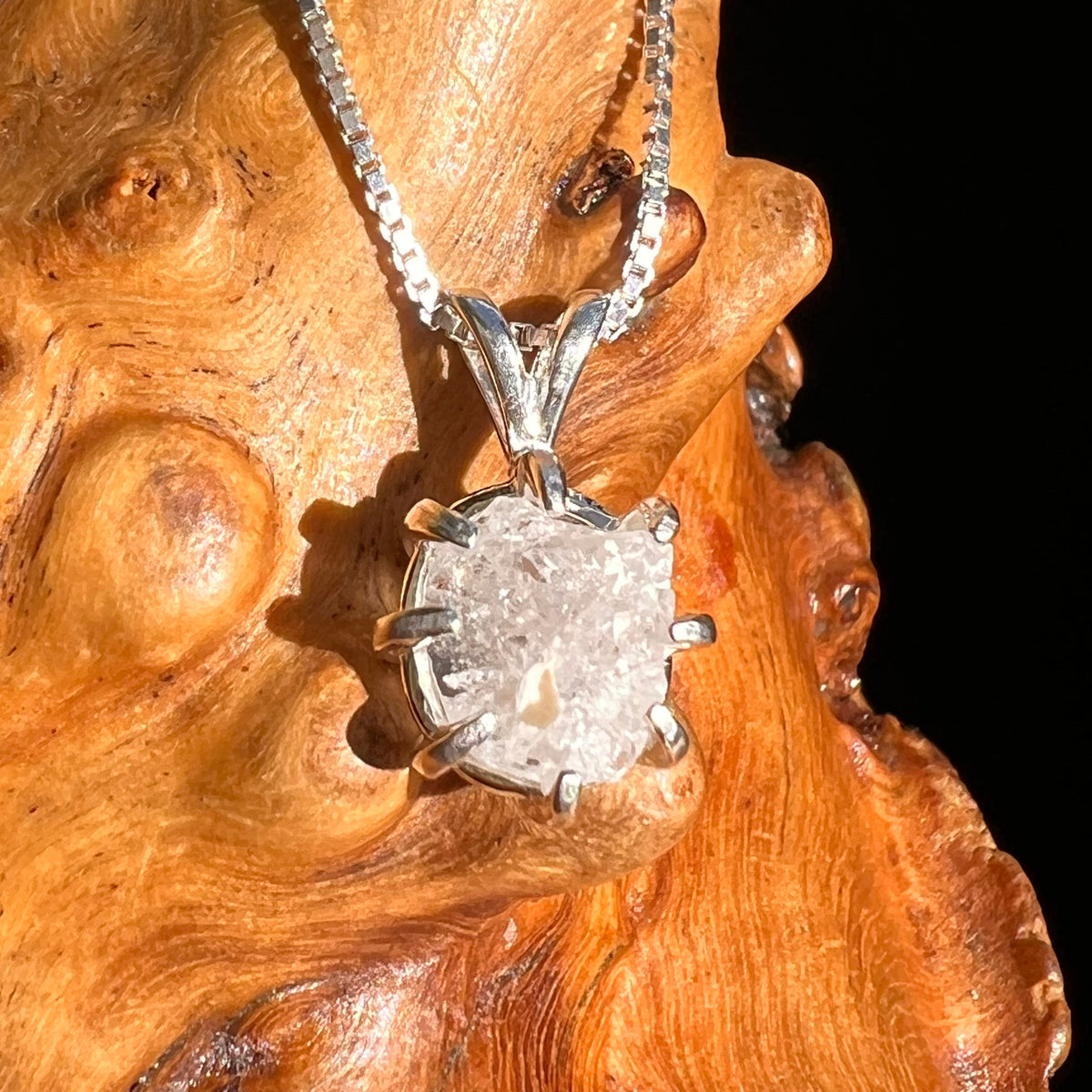 Brazilian Phenacite Crystal Necklace Sterling #5661-Moldavite Life