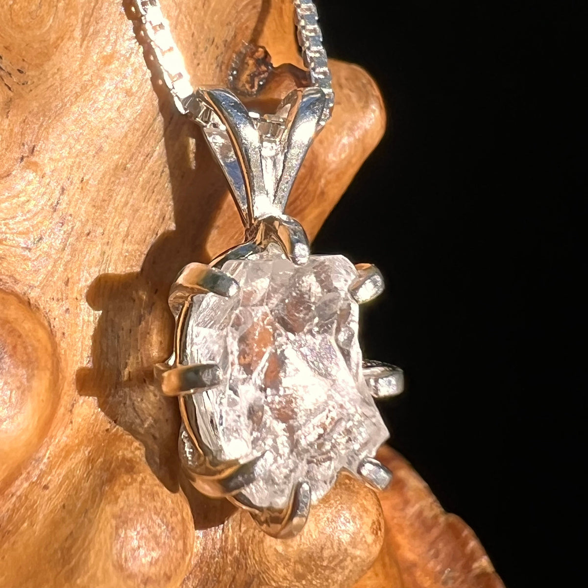 Brazilian Phenacite Crystal Necklace Sterling #5662-Moldavite Life