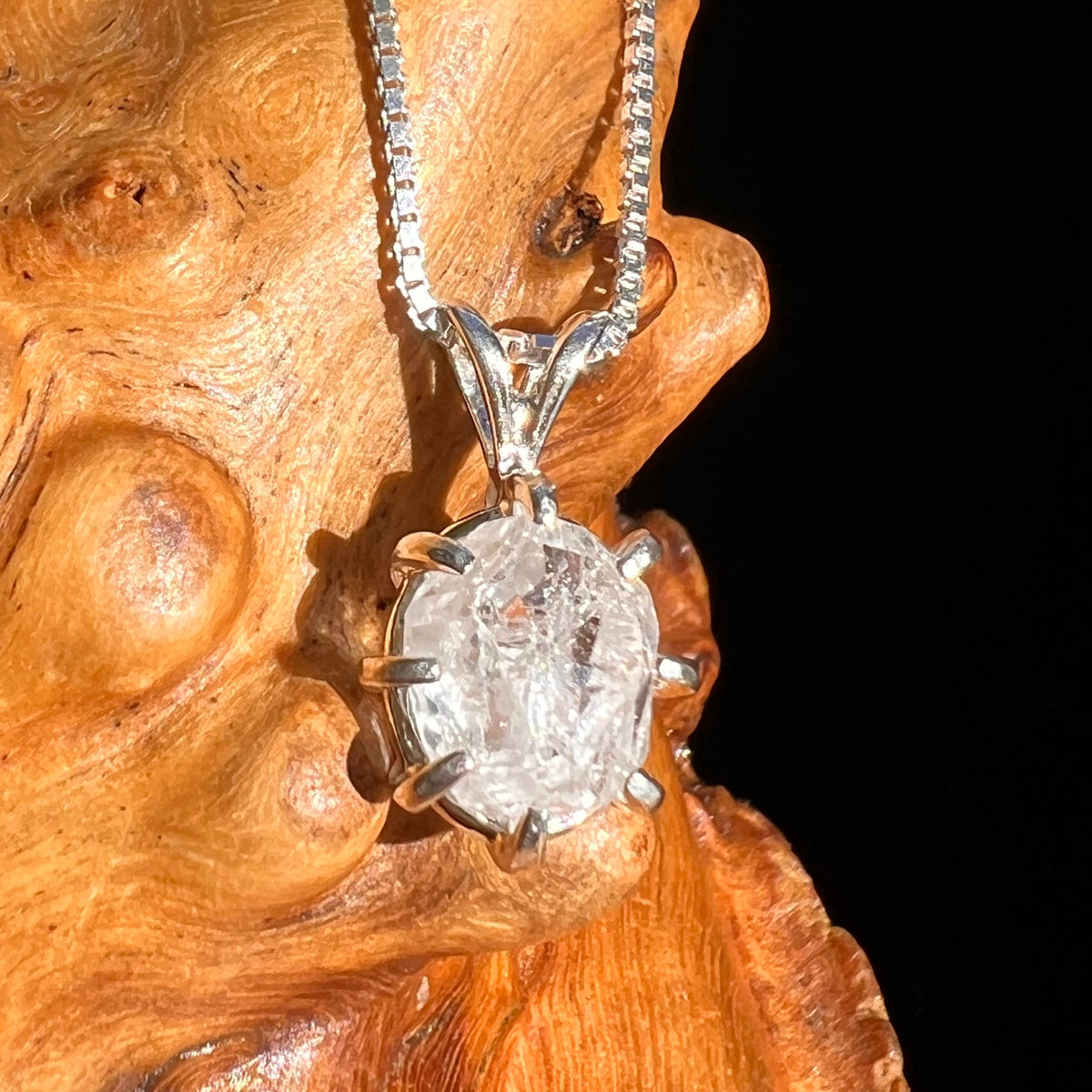 Brazilian Phenacite Crystal Necklace Sterling #5664-Moldavite Life