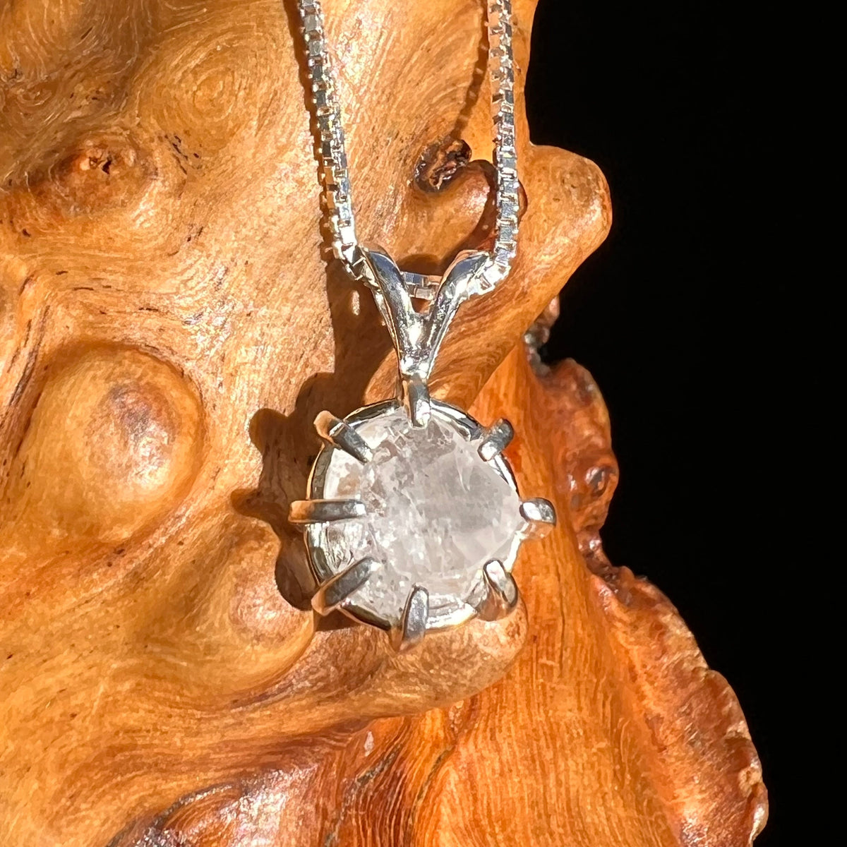 Brazilian Phenacite Crystal Necklace Sterling #5666-Moldavite Life