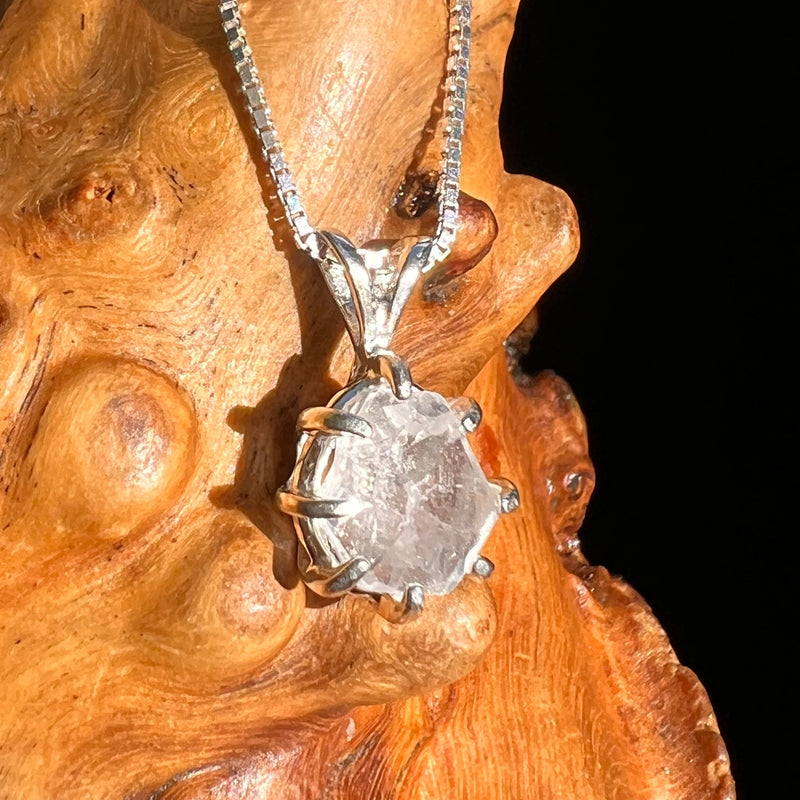 Brazilian Phenacite Crystal Necklace Sterling #5667-Moldavite Life