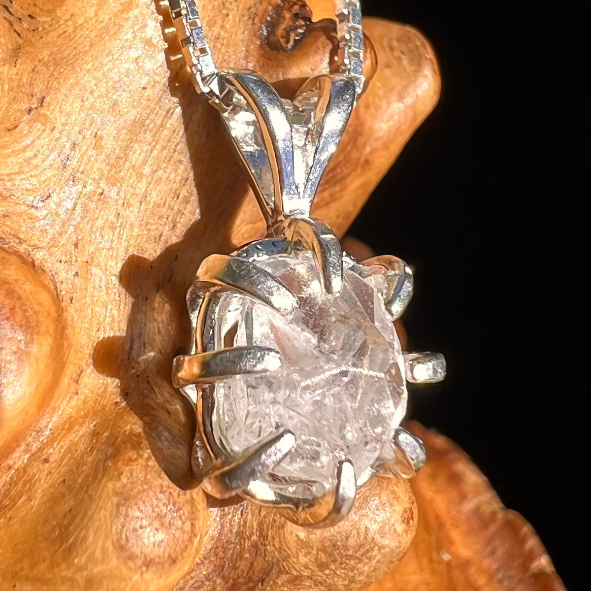 Brazilian Phenacite Crystal Necklace Sterling #5671-Moldavite Life