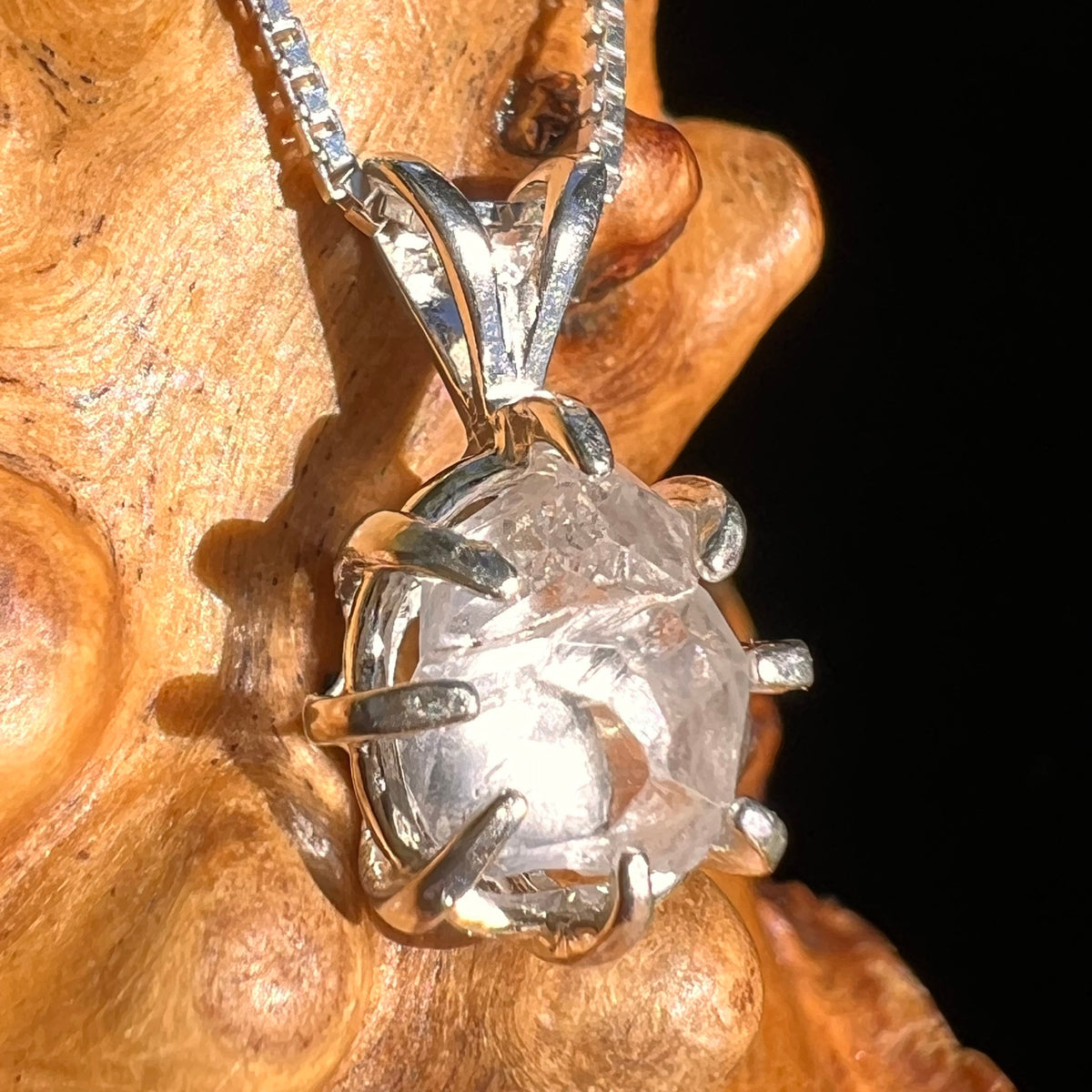 Brazilian Phenacite Crystal Necklace Sterling #5673-Moldavite Life