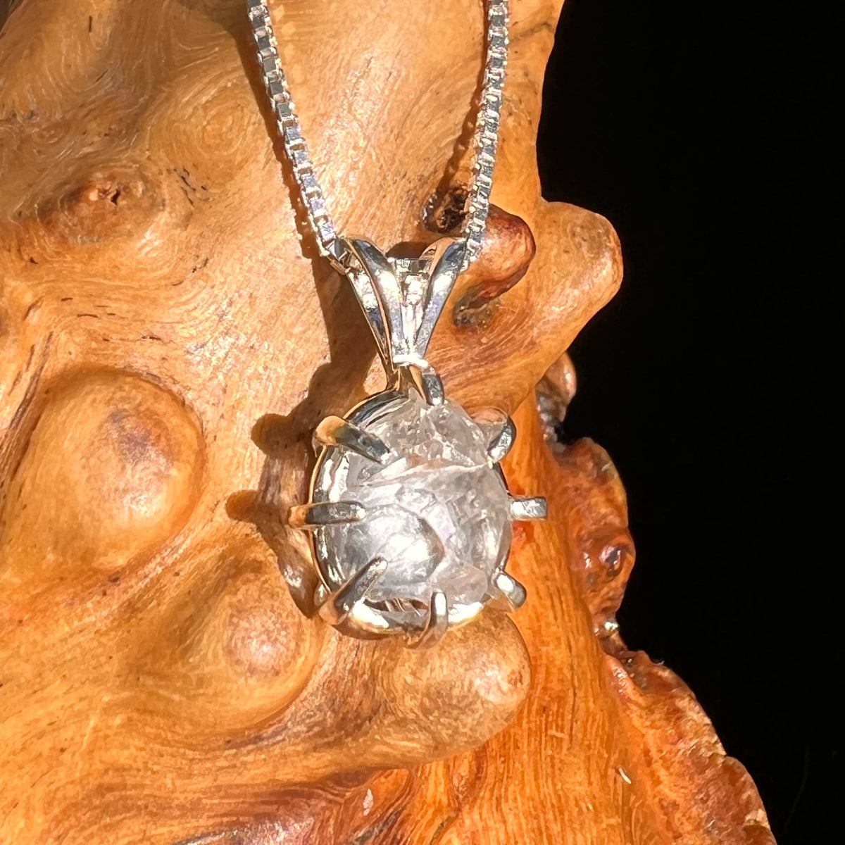 Brazilian Phenacite Crystal Necklace Sterling #5673-Moldavite Life