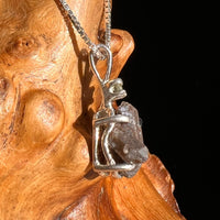 Brookite Smoky Quartz Moldavite Necklace Sterling #5586-Moldavite Life