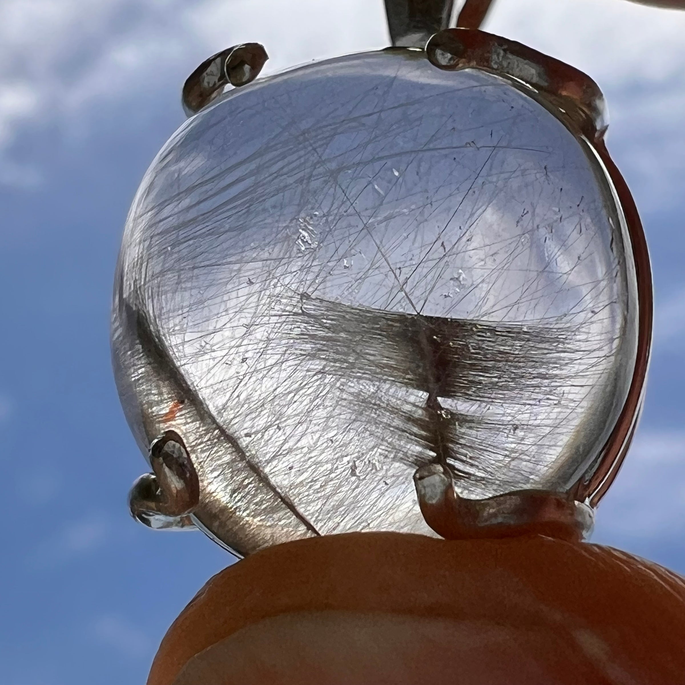 Brookite in Quartz Pendant Sterling Silver #6762-Moldavite Life