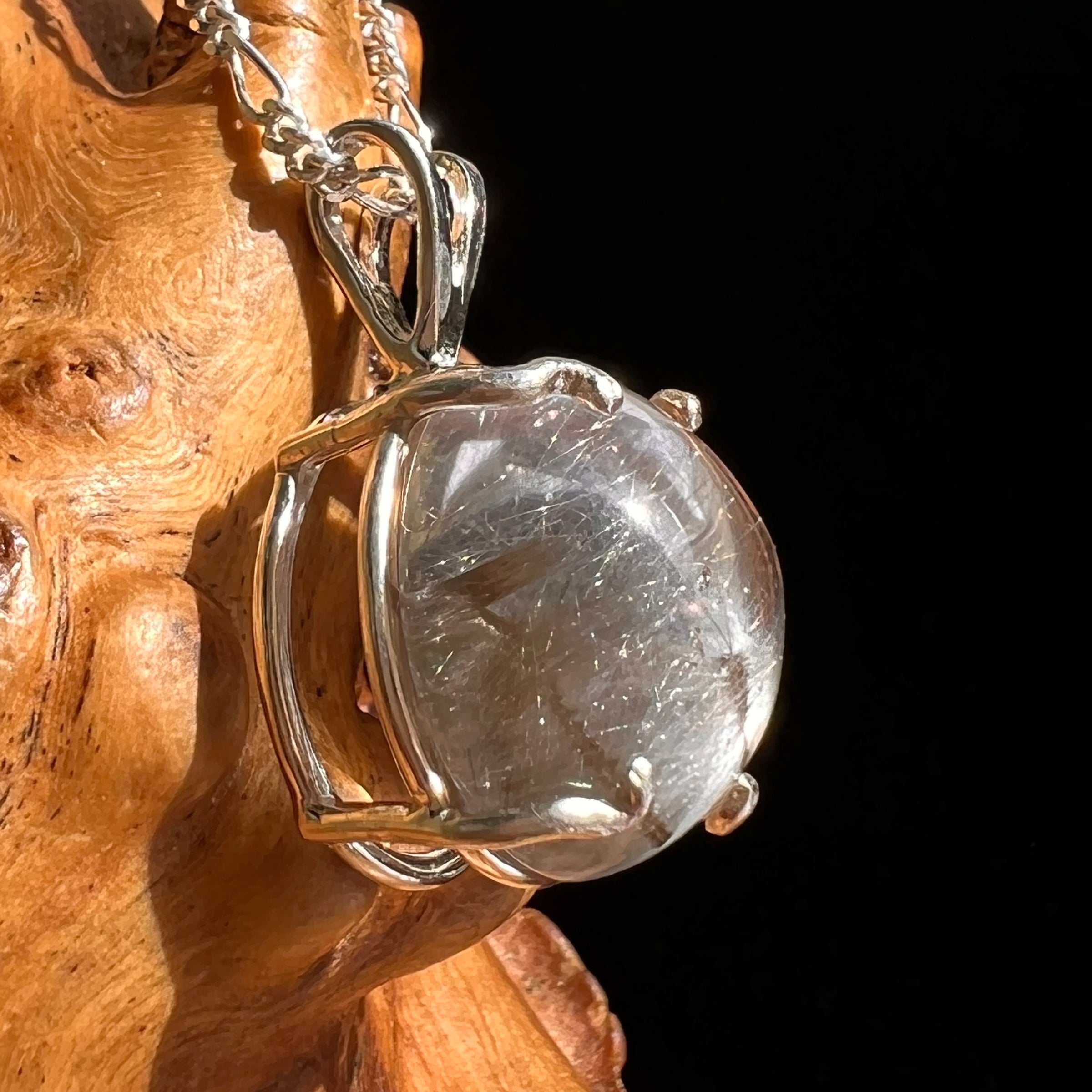 Brookite in Quartz Pendant Sterling Silver #6762-Moldavite Life