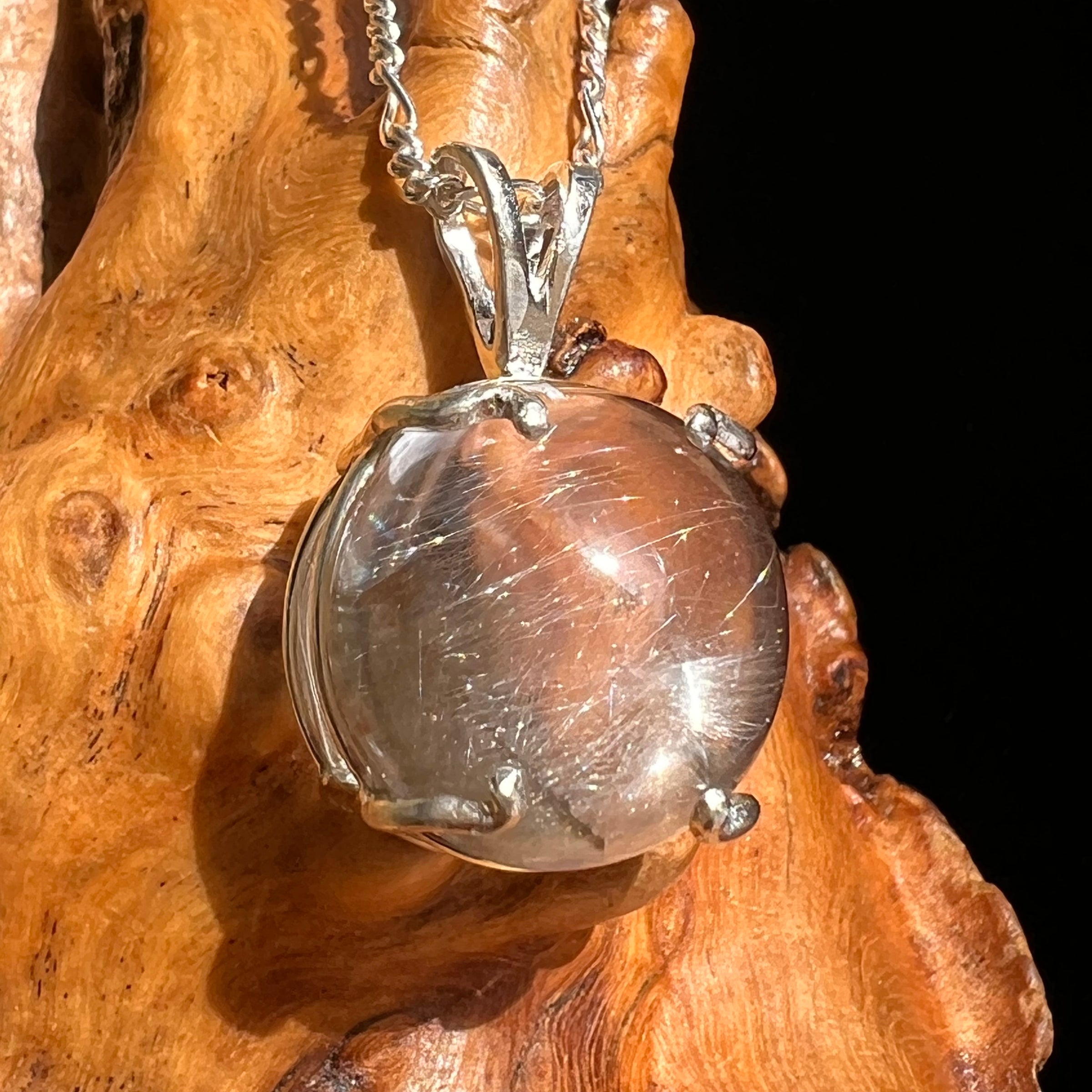 Brookite in Quartz Pendant Sterling Silver #6762-Moldavite Life