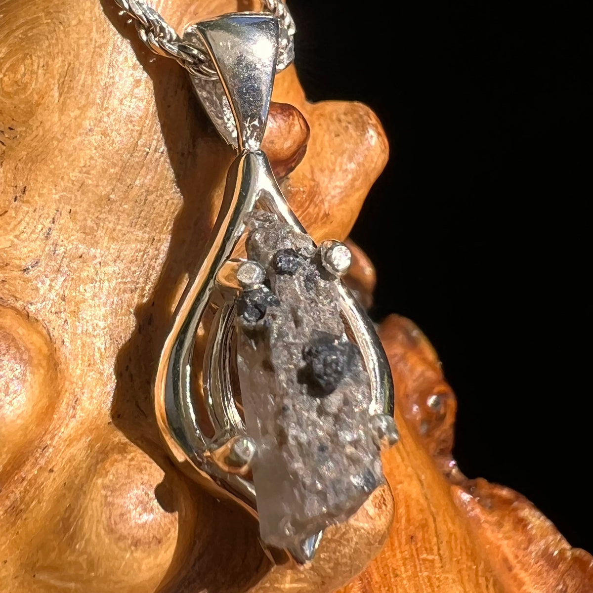 Brookite in Smoky Quartz Pendant Sterling Silver #5552-Moldavite Life