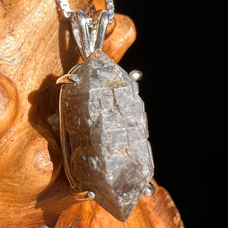 Brookite in Smoky Quartz Pendant Sterling Silver #5557-Moldavite Life